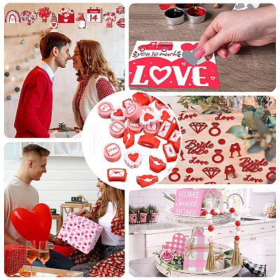 270Pcs Valentine's Day Handmade Polymer Clay Beads Strands CLAY-PA0001-52-1