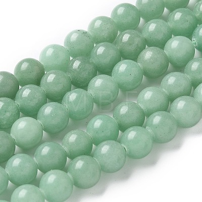 Natural Green Aventurine Round Beads Strands G-S150-8mm-2-1