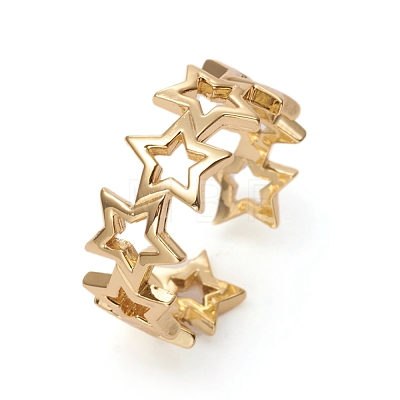 Adjustable Brass Cuff Rings RJEW-G105-03G-1