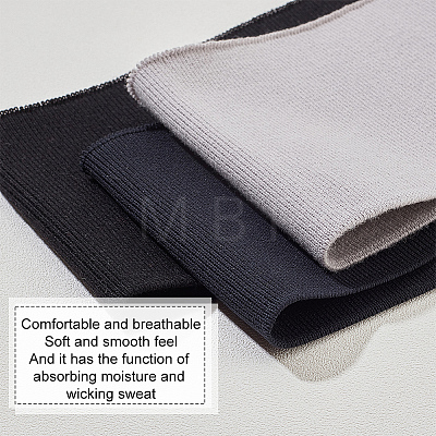 3Pcs 3 Colors 95% Cotton & 5% Elastic Fiber Ribbing Fabric for Cuffs FIND-BC0004-41-1