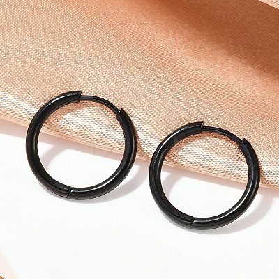 202 Stainless Steel Huggie Hoop Earrings EJEW-F111A-19mm-EB-1