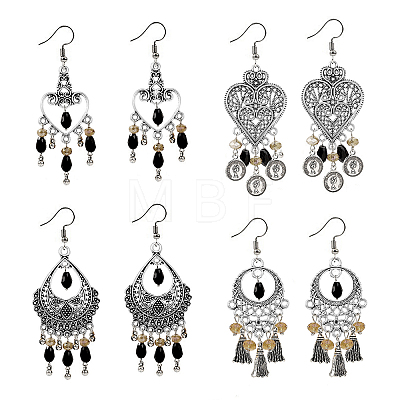 40Pcs 10 Styles Tibetan Style Alloy Chandelier Component Links TIBEP-CJ0003-21-1