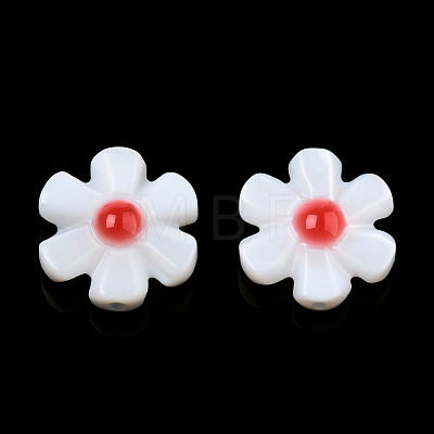 Natural Freshwater Shell Enamel Beads SHEL-N003-27C-1