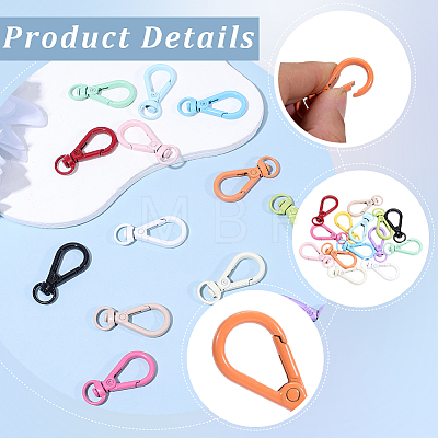 16Pcs 16 Colors Alloy Swivel Clasps FIND-SC0023-27-1