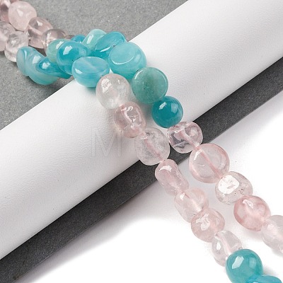 Natural Amazonite & Rose Quartz Beads Strands G-L610-B01-01-1