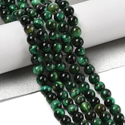 Grade AB Natural Tiger Eye Beads Strands X-G-B133-A02-6MM-02-1