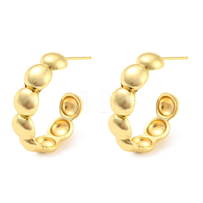 Rack Plating Brass Ring Stud Earrings EJEW-A028-26G-1