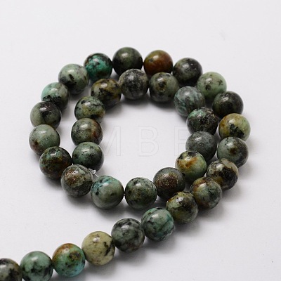 Natural African Turquoise(Jasper) Round Beads Strands G-E329-8mm-41-1