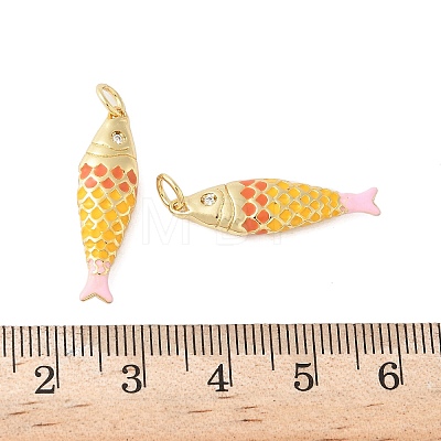 Brass Enamel Pendants X-KK-B148-14G-04-1