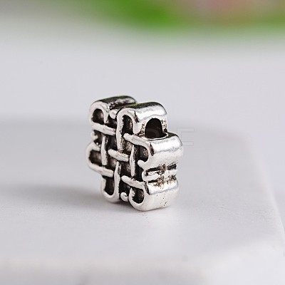 Tibetan Style Chinese Knot Zinc Alloy Beads X-TIBEB-M028-06AS-1