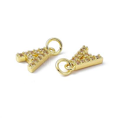 Real 18K Gold Plated Brass Micro Pave Clear Cubic Zirconia Charms KK-E068-VB452-A-1