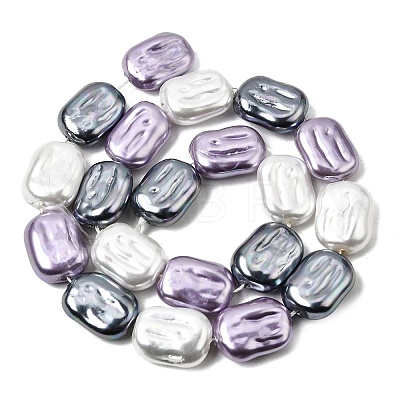 Electroplated Glass Shell Pearl Beads Strands BSHE-B009-F05-01-1