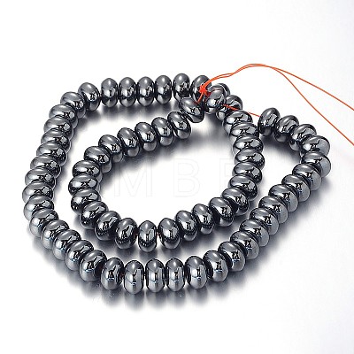 Pearlized Non-magnetic Synthetic Hematite Rondelle Beads Strands X-G-F230-02-1