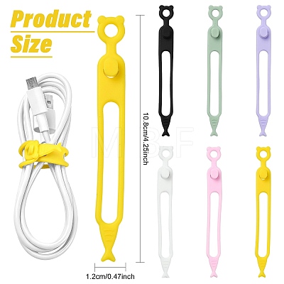 12Pcs Silicone Flexible Cord Organizer FIND-FS0005-33A-1