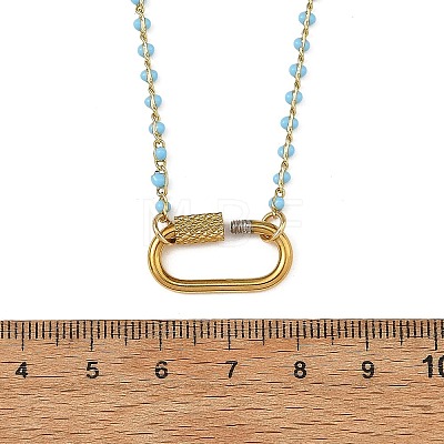Handmade Enamel Beaded Necklaces NJEW-JN06628-1