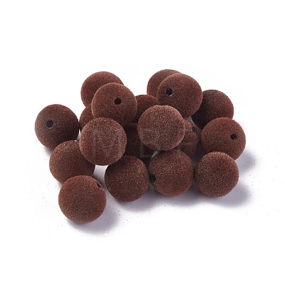 Flocky Acrylic Beads OACR-L011-C-02-1