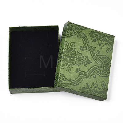 Flower Printed Cardboard Jewelry Boxes CBOX-T006-08C-1