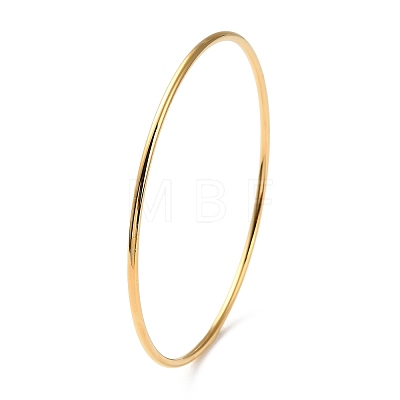 Ion Plating(IP) 304 Stainless Steel Simple Plain Bangle for Women BJEW-F461-01B-G-1