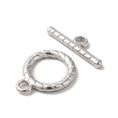 Non-Tarnish 304 Stainless Steel Toggle Clasps STAS-H212-14P-1