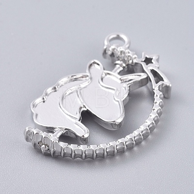 Alloy Open Back Bezel Pendants PALLOY-WH0067-94P-1