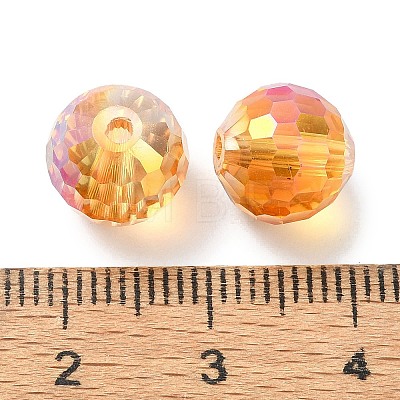 Full Rainbow Plated Glass Beads EGLA-P059-02B-FR02-1