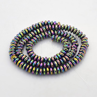 Electroplate Non-magnetic Synthetic Hematite Rondelle Beads Strands G-J216B-10-1
