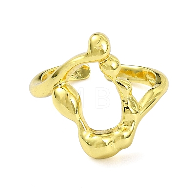 Brass Open Cuff Ring RJEW-B051-17G-1