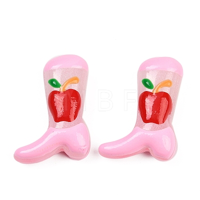 Boot Baking Paint Glass Enamel  Beads LAMP-C020-02B-1