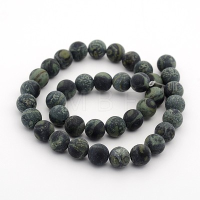 Frosted Natural Kambaba Jasper Beads Strands X-G-M272-13-8mm-1