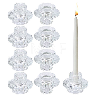 8Pcs Glass Candle Holder AJEW-GL0003-37-1