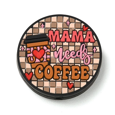 Coffee Theme Silicone Beads SL-CBACE28-01I-1
