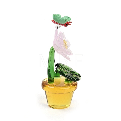 Handmade Lampwork Potted Plant Display Decoration LAMP-Q005-09D-1