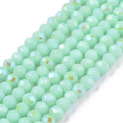 Electroplate Opaque Solid Color Glass Beads Strands LS-EGLA-A044-P1mm-L14-1