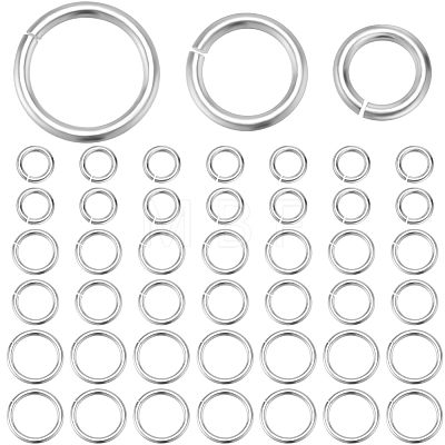 60Pcs 3 Styles 925 Sterling Silver Open Jump Rings STER-BBC0006-20-1