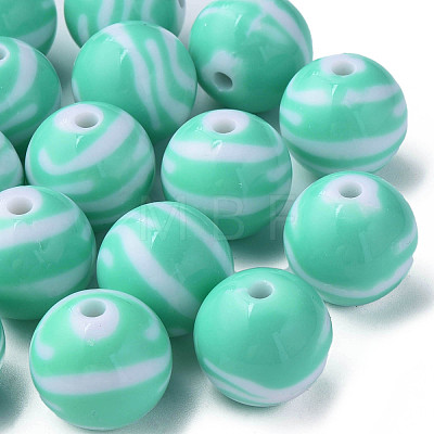 Opaque Striped Acrylic Beads MACR-S373-27B-07-1