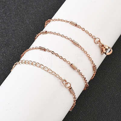 Brass Cable Chain Necklaces for Women NJEW-D302-19RG-1