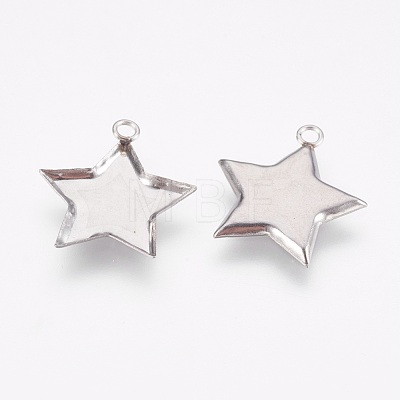 Tarnish Resistant 304 Stainless Steel Pendant Cabochon Settings STAS-I097-055-17P-1