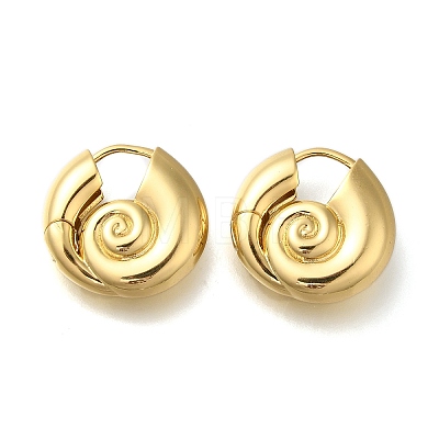 Rack Plating Spiral Shell Brass Hoop Earrings EJEW-H143-22G-1