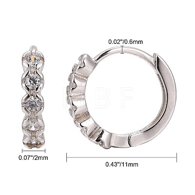 Rhodium Plated 925 Sterling Silver Hoop Earring STER-I018-10P-1