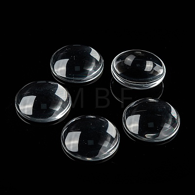 Transparent Glass Cabochons X-GGLA-R026-30mm-1
