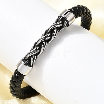 Braided Microfiber Leather Cord Bracelets BJEW-A092-01A-AS-1