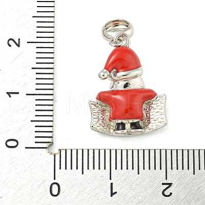 Anti-Tarnish Rhodium Plated 925 Sterling Silver Enamel Christmas European Dangle Charms STER-Z010-02P-02B-1