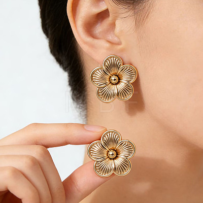 Flower Iron Stud Earrings WG30024-03-1