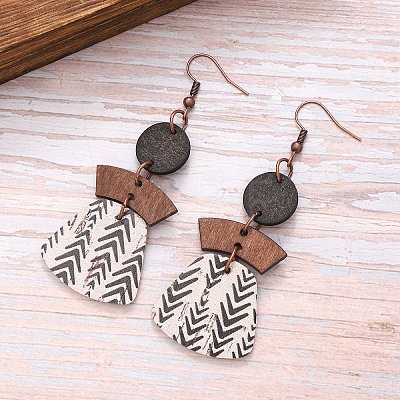 Alloy with Imitation Leather Dangle Earrings FS-WG30D02-01-1