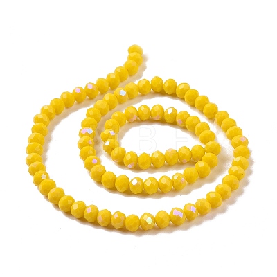 Electroplate Opaque Solid Color Glass Beads Strands EGLA-A034-P2mm-L02-1