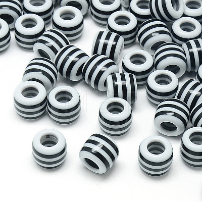 Opaque Stripe Resin Beads LS-X1-RESI-S344-12-1