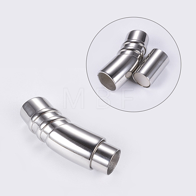 304 Stainless Steel Magnetic Clasps with Glue-in Ends STAS-G163-36P-1