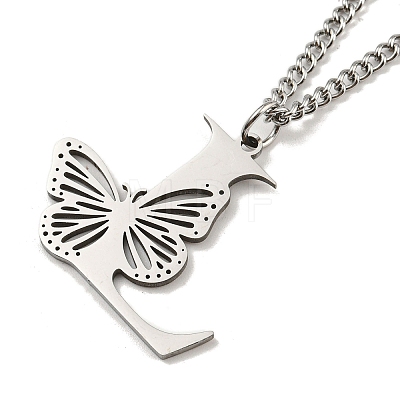 201 Stainless Steel Necklaces NJEW-Q336-01L-P-1