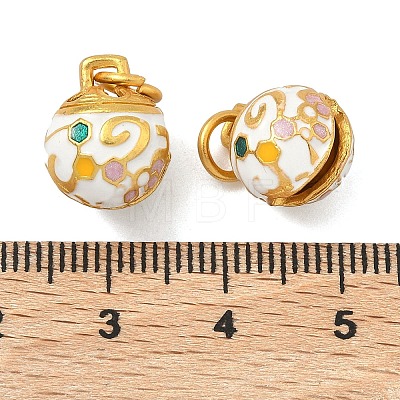 Alloy Enamel Christmas Bell Charms ENAM-B037-03G-02-1