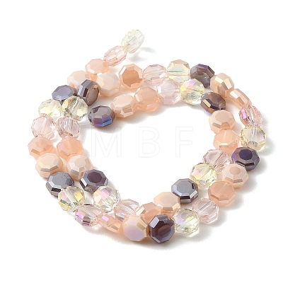 Electroplated Glass Beads Strands EGLA-A048-01A-04-1